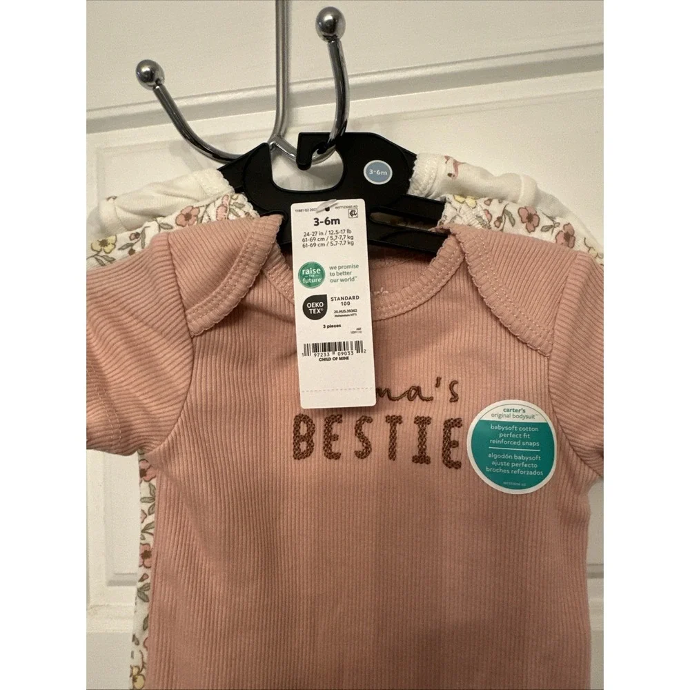 NWT Carter's Girls 3 Pack One Piece Size 3-6 Months And 2 Pack Of Pants